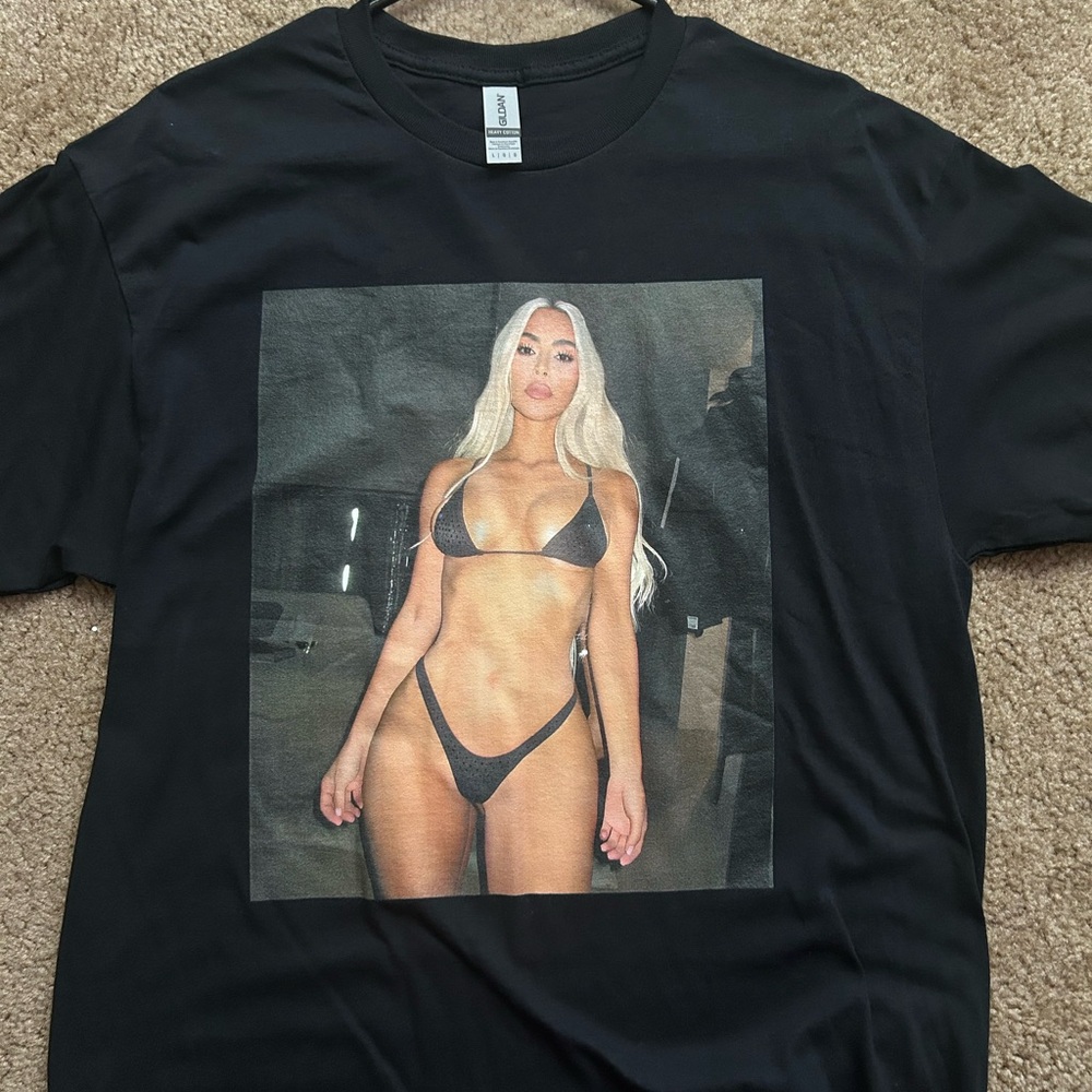 Black Graphic T-Shirt with Kim K Print